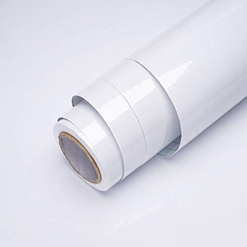 Wallpaper For Living Room, Unique Glitter Effect Pure White Pvc Peel And Stick Wallpaper Film Waterproof Sticky Vinyl Furniture Foil For Apartment Renovation For Furniture Kitchen,9Mx1.2M(354X47Inch