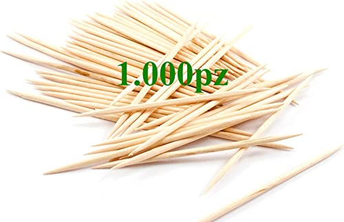 MC 1000 Stück Zahnstocher Bambus - Zahnstocher aus Holz Finger Food - ideal für Vorspeisen, Grill, Cocktails, dekorative Zahnstocher, DIY-Spieße aus Holz für Partys