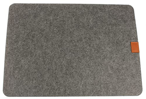 Macosa TT10323 Tischset 4 STK. Filz Leder dunkelgrau Platzsets modern abwischbar Tischdeko Tischmatte Platzmatte Tisch-Unterlage Platzdeckchen (Dunkelgrau)