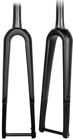 Soyeacrg T800 Vollcarbon-Rennrad-Scheibenbremsgabel 700C Radfahren Fixed Gear Fahrradgabel 28,6 mm Threadless Tapered Carbon Steerer Expander Top Cap für Rennräder,Black,Barrel Shaft