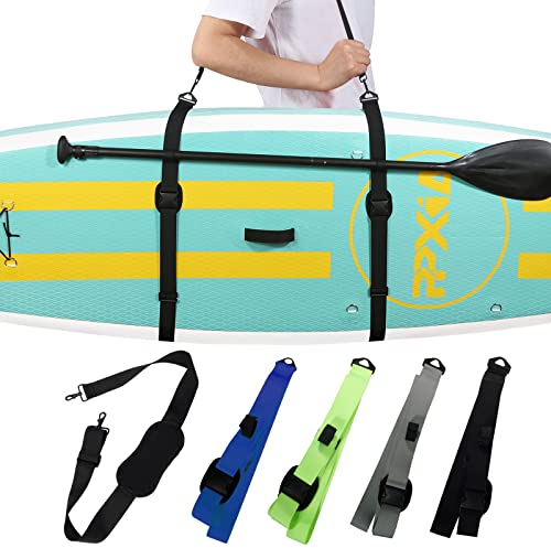PPXIA Surfboard Tragegurt Paddelboard Carry Strap, Schultergurt für Surfbretter, Paddleboards, Longboards, Kajak, und Kanu, SUP Board Zubehör Tragegurt mit Paddelhalter