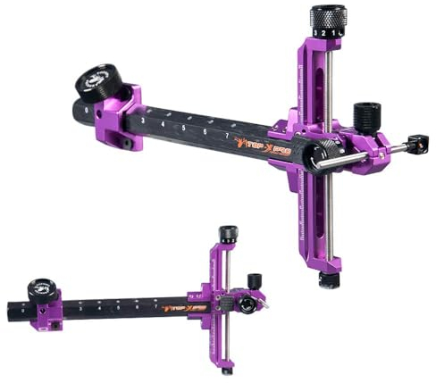 Bogenschießen Recurvebogen Visierhalterung 9 Zoll Carbon Bracket Verlängerung Dose Mikroverstellung Zielvisier für Recurvebogen Wettbewerb LH/RH (Lila, LH)
