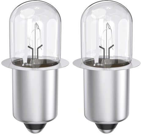 XPR18 18v 0.6A Xenon Flashlight Bulb fit for Dewalt DW9083 DW908 DW919 DC509 Flashlights, Ridgid 18 Volt Cordless Flashlights and P703 / P704 Cordless Lithium Worklights - 2 Pack