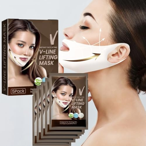 V Line Lifting Mask V mask, V-ansiktsmask ansiktsmask ansiktslyftning ansiktsmasker för att dra åt huden, dubbelbröstreducerande mask, fuktgivande, anti-rynkor och anti-aging