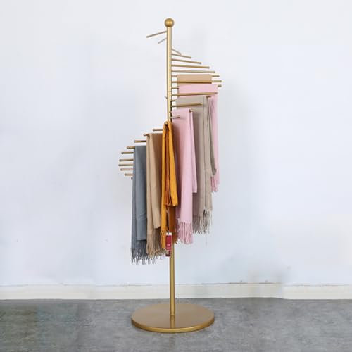 CIOOCPK Metall Eisen Schal Ständer, Boden-Standbleche Zuhause/Kommerziell Stehender Boden Ständer für Organizer für Seidenschal/Stoff/Halstuch, 30 Stangen zum Aufhängen