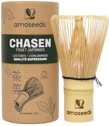 Frusta per Matcha in bambù | Chasen 120 steli, realizzata a mano | Accessorio tradizionale per tè Matcha | Qualità superiore