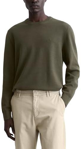 Marc OߴPolo Herren Pullover aus Bio-Baumwolle mit Rundhalsausschnitt, Grün (Neverland Iron), 3XL