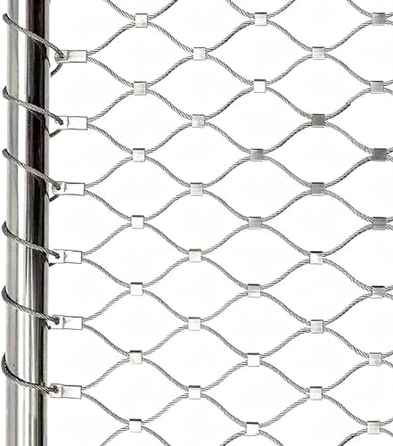 Yoeoefuo Fence Protective Net Dog Fence 1 x 10 m 2 x 10 m 3 x 10 m 304 Stainless Steel Wire Rope Net Cable Railing Protection Wire Mesh Fence Plant Climbing Net Wire Mesh Fence Post Chicken Fence