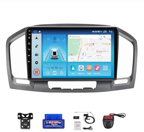For Buick Regal For Opel Insignia 1 2009-2013 Car Stereo 2 Din Wireless Carplay Android Auto 9“ Full IPS Touchsreen HD Live Rearview/BT 5.0/WIFI/4G SIM/DVR/GPS/SWC/OBD 2/FM AM Radio RDS DAB+DSP (Size