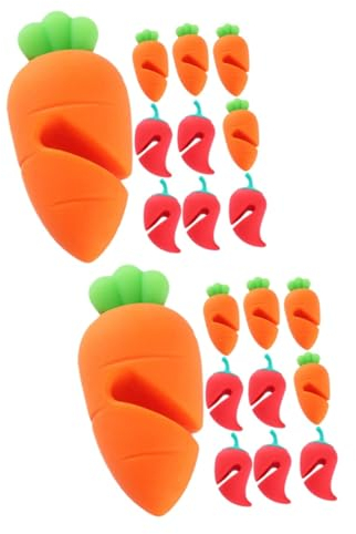 TOPBATHY 20pcs Lovely Carrot Boil Lifters Kitchen Pot Spill Stoppers Silicone Boil Over Spill Stopper for Chili Lid for Frying Pan Splatter Guard