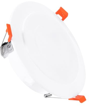 PATIKIL Placa de Cubierta de Techo de Resorte de 4.7 Moldura de Luz Empotrada Tapa de Orificio Decorativa con Hebilla para Aberturas de Techo de 4.9-6.1 Blanco | Empotrada, Tapa de Orificio Decorativa, con Hebilla, para Aberturas de Techo de 4.9-6.1