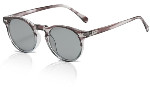 XITUADDA Polarisierte Runde Sonnenbrille Damen Herren Retro Klassische Acetat Rahmen Sonnenbrille UV400 Schutz