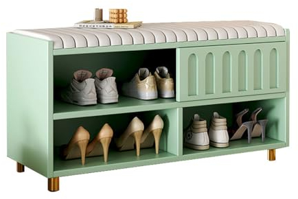 RTYHN Flur Schuhschrank Schlafzimmerbank Umkleidebank mit Gepolsterter Sitz 2 Ebenen Schuhbank Wohnzimmer Eingangsbereich Schuh Ablagebank