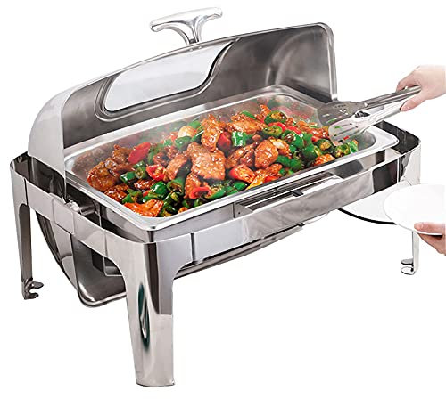 Food Warmers Electric for Parties Buffets, Stainless Steel Chafing Dish Buffet Set with Lid, 13L LCapacity Food Warmer and Commercial Buffet Servers
