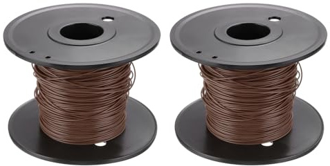 sourcing map Filo di collegamento in PVC da 30 AWG, calibro 30, filo di rame stagnato UL1007, 50 m, marrone con bobina per filo di collegamento interno