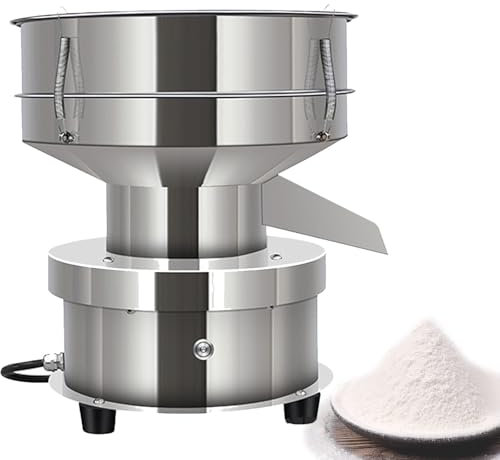 guoyjmm Tamizador de Harina, Tamiz Vibratorio Eléctrico Automático de Acero Inoxidable con Malla 40+60, 50W 1350r/min Máquina Tamizadora Vibratoria Eléctrica con Tamiz de Harina,10CM