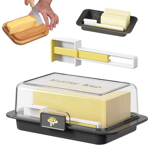 Butter Dish,Countertop Butter Airtight Dish with Lid | Easy Scoop Unbreakable Cheese Keeper, Multifunctional Butter Keeper Tray for West/East Coast Butter