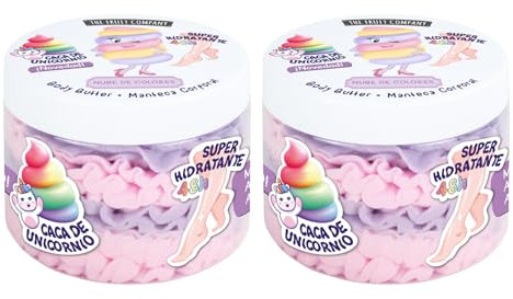 Pack de 2 Mantecas Corporales The Fruit Company Nube de Colores - Hidratación Intensa, Aroma Dulce, 250 g Cada Envase - Cuidado Corporal para Piel Suave y Perfumada