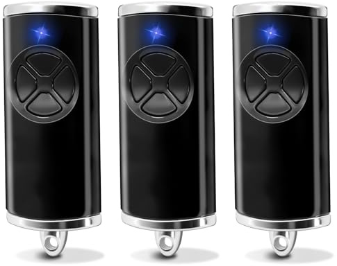 3er-Pack Ersetzen Sie die Handsender hse4-868-bs, 868,3MHz 4 Kanal, garagentor fernbedienung für HSE2-868-BS, HSE-4-868-BS, kompatibel mit HSE2 HS1 HS4 HSZ1 HSZ2(Schwarz)