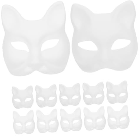 Gatuida 12 Stück Selbstgemacht Papiermasken Unbemalt Leichte Halbe Gesichtsmasken Zum Bemalen Bastelmasken Für Karneval Party Und Maskenball