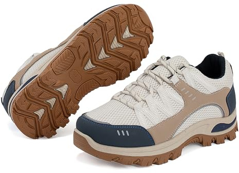 JOMIX Zapatillas Trekking Mujer Ligeras Zapatos de Montaña y Senderismo Transpirables Cómodas y Antideslizantes para Excursiones Paseos y Outdoor WOS20707 Beige 37