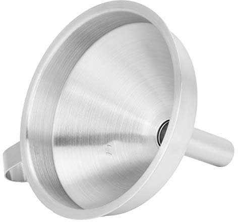 Cocoarm Craftsmanship Premium, Instalación de Filtro Fácil, Eficiente Embudo de Llenado de Filtración de Vino para Líquidos, Acero Inoxidable, Diseño de Múltiples Usos con Empuñadura (Gran tamaño 15