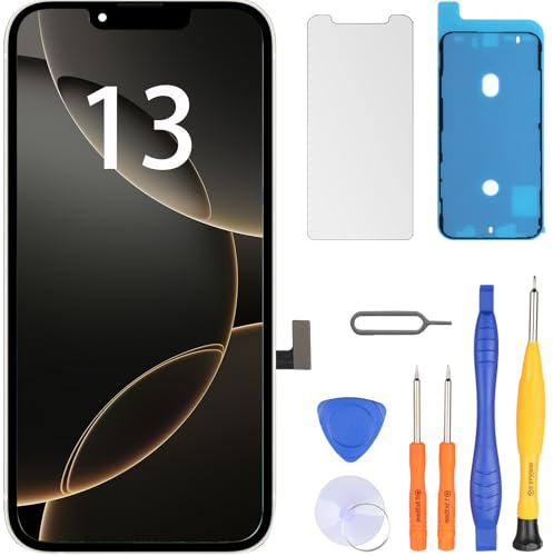 LL TRADER Écran pour iPhone 13 LCD 6,1 Écran de Rechange FHD Écran Tactile 3D Touch Digitizer Cadre Montage et Kit de réparation U01