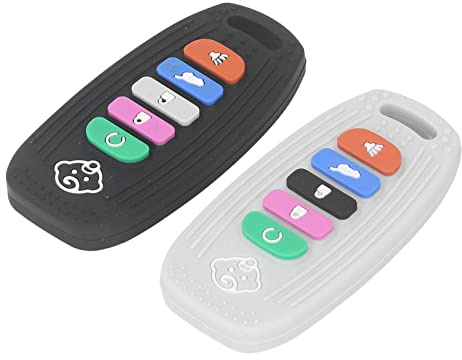 ACOGEDO 2 Piezas Calmante de Juguete de Dentición con Forma de Control Remoto para Bebés - Juguete de Alivio para Bebés de Silicona de Grado Alimentar