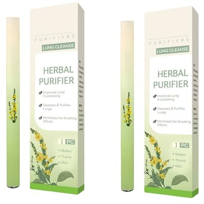 Inhalador Pulmonar, 2xInhalador De Aromaterapia De Hoja De Gordolobo Natural, Pluma Difusora De Hierbas, Bolígrafo Difusor, Herramienta Portátil De Frescura Para Limpieza Pulmonar Y Apoyo Respiratorio