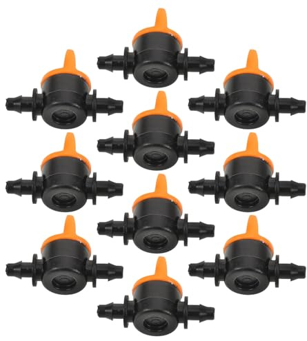 Hohopeti Lot de 10 Vannes Miniatures D'arrêt pour Tuyaux 4/7 Mm, Raccords D'irrigation Goutte à Goutte pour Jardin et Balcon, Débit Réglable, Abs Solide, Système Micro-arrosage