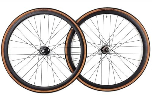 Santafixie Laufradsatz 700C 30 mm – Singlespeed & Fixie, inkl. 700x25C Reifen, Schläuche & 16T Flip-Flop Nabe (Schwarz Classic)