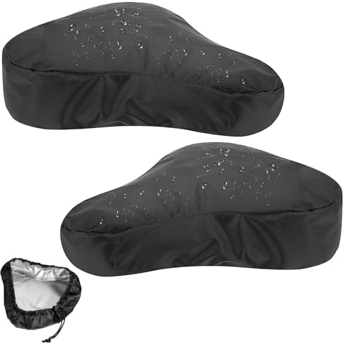 Aeaocvo 2 Pcs Bike Seat Cover Waterproof, Black Bicycle Seat Cover with Drawstring for Multiple Bicycles and E-Bikes