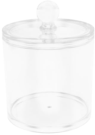 GAROZATION Porta Hisopos de Algodón Grande Tapa, Contenedor Acrílico Transparente para Discos de Algodón, Organizador Compacto para Baño y Maquillaje, Almacenamiento Práctico para Accesorios
