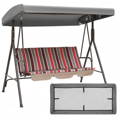 Ersatzdach für Hollywoodschaukel,191x120x18cm 3 Sitzer Dach für Hollywoodschaukel,Wasserdicht Hollywoodschaukel Ersatz-Bezug Ersatzbezug Sonnendach,210D Oxford-Stoff