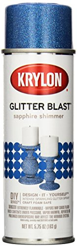 Krylon K03814A00 Glitter Blast Glitter Spray Paint for Craft Projects, Sapphire Shimmer Blue, 5.75 oz