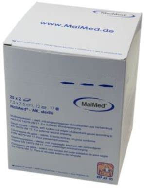 Compresse sterili 7,5x7,5 cm – 50 pezzi Compresse di garza a 12 strati, prive di pelucchi – Tamponi di garza sterili e medicazioni non adesive per bendaggi e cure