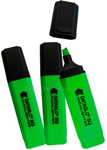 PACK OF 10 GREEN DATAGLO SQ CHISEL TIP HIGHLIGHTERS