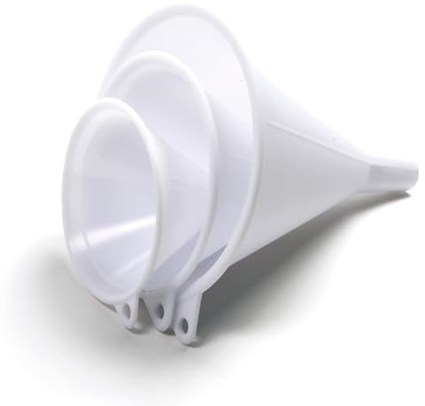 Norpro Plastic Funnel, Set of 3, Set of Three, White