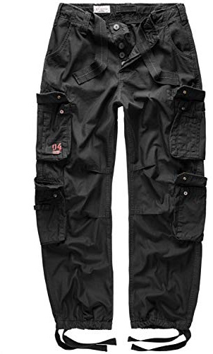 Surplus Raw Vintage Airborne Herren Cargo Hose, schwarz, XXL