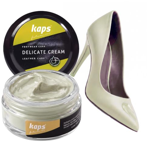 Kaps Crème Délicate – Crème De Cirage Cuir Naturel Et Synthé – Soin Chaussures Professionnel – Soin Intensif Du Cuir Et Nourrissant– Pot Verre 50ml – Plusieurs Couleurs