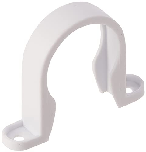 Merriway BH02880 (4 Pcs) Waste Compression and Push-Fit Fittings Pipe Clips, White 40mm - Pack of 4 Pieces