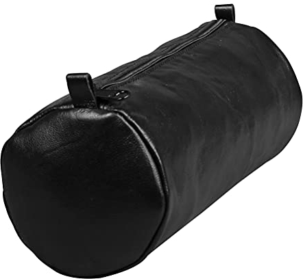 Clairefontaine 77031C Schlampermäppchen Age Bag (aus Leder, 22 x 8 cm, rund, groß, mit Metallverschluß) schwarz