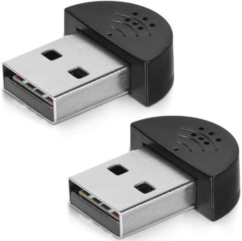 igoolee 2 pcs USB 2.0 Mini micrófono, para portátiles/PC de Escritorio Plug and Play para Skype, MSN, Yahoo grabación, Youtube, Google Búsqueda por Voz y Juegos