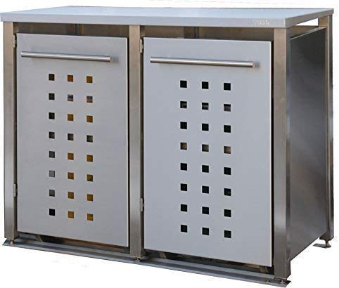 Reinke Edelstahl Mülltonnenbox für 2 Tonnen 120L (MD11T). Mülltonnenhaus, Mülltonnenverkleidung