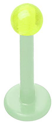 viva-adorno 1,2 mm Labret Stecker Lippenpiercing Tragus Piercing Ohrpiercing Bioflex Kunststoff Z450, Grün / 1,2 x 8 x 3mm