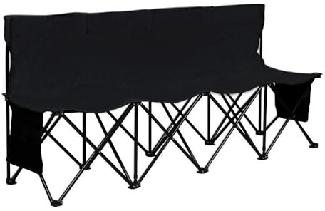 Yaheetech Banc de Jardin Pliable Portable Sac de Transport Poche de Rangement Chaise de Camping Terrasse Match de Football Basketball Max.100kg par Siège 4 Personnes