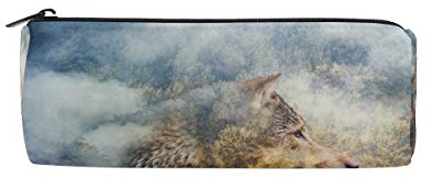 linomo Federmäppchen Galaxis Tier Wolf klein Mäppchen Federtasche Schüleretui Bleistift Beutel für mädchen Teenager Junge Kinder