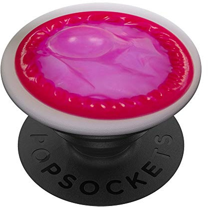 Pinkes Kondom - Pink Condom PopSockets PopGrip: Ausziehbarer Sockel und Griff für Handys/Tablets mit Tauschbarem Top