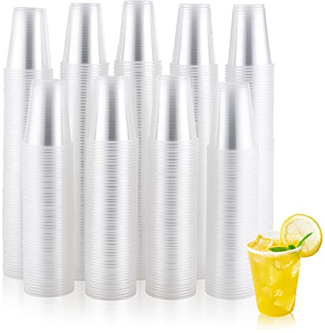JOLLY CHEF 𝟔𝟎𝟎 𝐏𝐚𝐜𝐤 7 oz Clear Plastic Cups,7 Ounce Disposable Cups for Picnic,Travel, Halloween,Christmas Party and Events