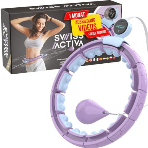 Swiss Activa+ S6+ Infinity Hoop Premium Smart Weighted Hula Hoop mit Zähler 23-44 Zoll – S6+ Smart Hula Hoop Fit – Trainingsgerät – Trainingsgerät Hula Hoops für Erwachsene Gewichtsabnahme